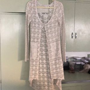 Free People long crotchet look sweater